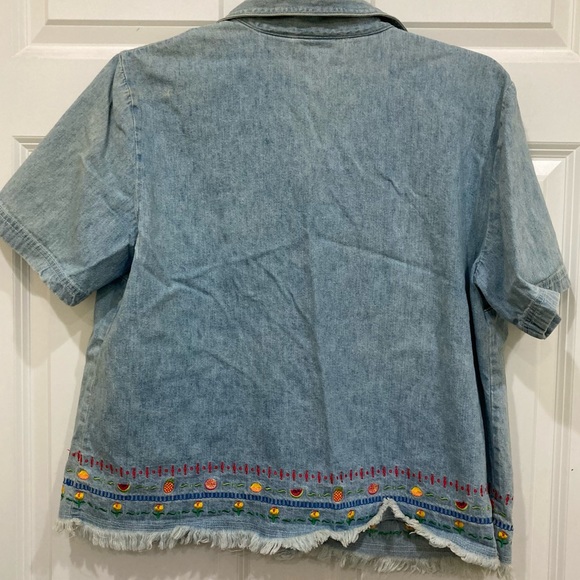 Vintage Demin Studio Ease Woman size 16 denim 2-pc set with summery embroidery - Picture 10 of 16